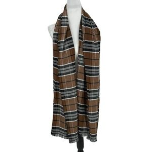 *Chelsey II Camel/Black/White Plaid Very Soft Viscose Scarf